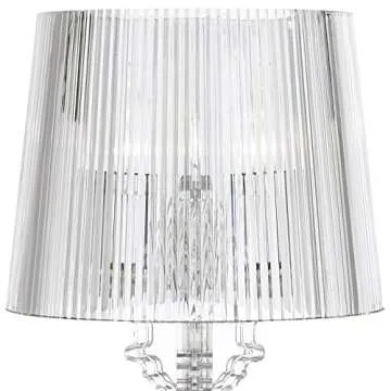 360 Lighting Baroque Antique Victorian Style Accent Table Lamps 20" High Set of 2 Clear Acrylic See Through Base Drum Shade Decor for Living Room Bedroom House Bedside Nightstand Home Office