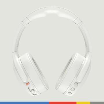 Skullcandy Crusher Evo Over-Ear Wireless Headphones with Sensory Bass with Charging Cable, 40 Hr Battery, Microphone, Works with iPhone Android and Bluetooth Devices - Bone