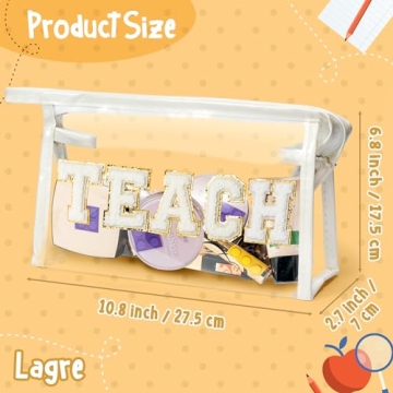 CY2SIDE TEACH Clear Makeup Bag for Educators