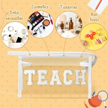 CY2SIDE TEACH Clear Makeup Bag for Educators
