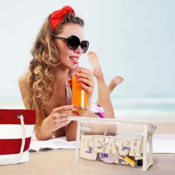 CY2SIDE TEACH Clear Makeup Bag for Educators