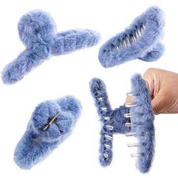 ALYCLIP 9PCS Fluffy Plush Hair Claw Clips for Women