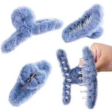 ALYCLIP 9PCS Fluffy Plush Hair Claw Clips for Women