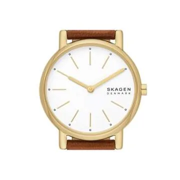 Stylish Skagen Women's Signatur Lille Leather Band Watch