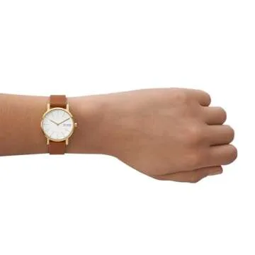 Stylish Skagen Women's Signatur Lille Leather Band Watch