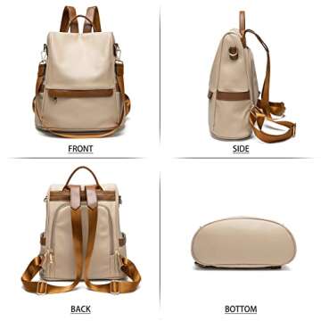 CHERUTY Women Backpack Purse PU Leather Anti-theft Casual Shoulder Bag Fashion Ladies Satchel Bags(B...