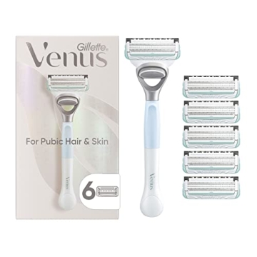 Gillette Venus Intimate Grooming Razors for Women - 1 Razor & 6 Refills