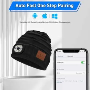 ZOOI Stocking Stuffers for Adults Men Gifts for Men Bluetooth Beanie for Men, Mens Gifts for Him Dad Cool Gadgets Tools Black