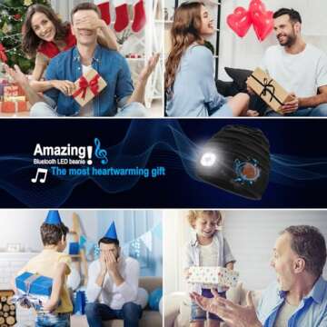 ZOOI Stocking Stuffers for Adults Men Gifts for Men Bluetooth Beanie for Men, Mens Gifts for Him Dad Cool Gadgets Tools Black
