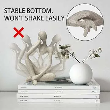 prosfalt Sandstone Resin Thinker Style Abstract Sculpture Statue Collectible Figurines Home Office Bookshelf Desktop Decor(Sandstone - Left Reverie)