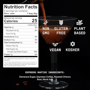 SAYSO: Espresso Martini Instant Cocktail Tea Bags | Infuses with Cold Water & Spirits for a Premium Craft Cocktail or Mocktail (25 Calories, 5g Sugar), 8-Pack