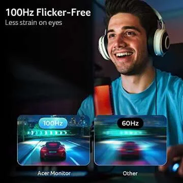 Acer SH242Y Ebmihx 23.8" FHD 1920x1080 Home Office Ultra-Thin IPS Computer Monitor AMD FreeSync 100Hz Zero Frame Height/Swivel/Tilt Adjustable Stand Built-in Speakers HDMI 1.4 & VGA Port