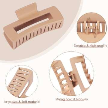 8 Pcs Large Hair Claw Clips for Thick Hair Stylish & Functional