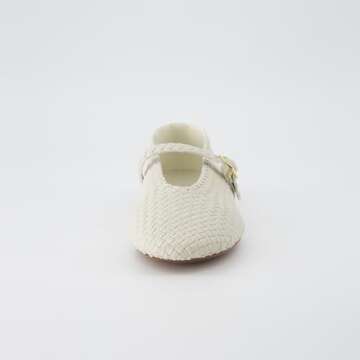 CUSHIONAIRE Women's Bistro Woven Mary Jane Flat +Memory Foam, Wide Widths Available, Woven Wheat 7