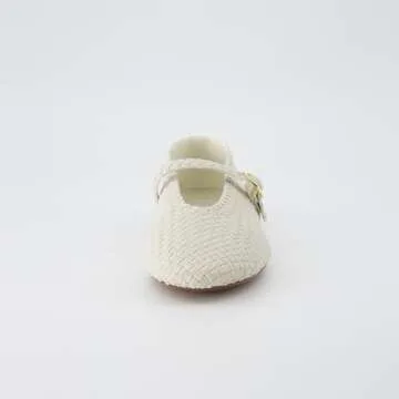 CUSHIONAIRE Women's Bistro Woven Mary Jane Flat +Memory Foam, Wide Widths Available, Woven Wheat 7