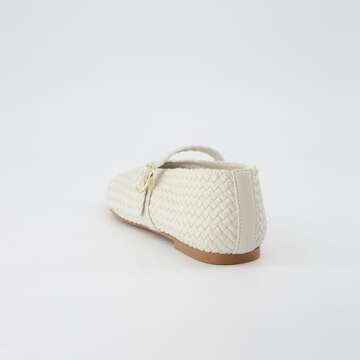 CUSHIONAIRE Women's Bistro Woven Mary Jane Flat +Memory Foam, Wide Widths Available, Woven Wheat 7