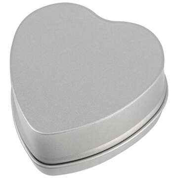 ZEONHAK 40 Pack 2oz Heart Shaped Metal Tin Cans, Small Candle Tins with Clear Window Lids, Empty Heart Shaped Candle Metal Tins for Candle Making, Candies, Gifts and Treasures, Silver