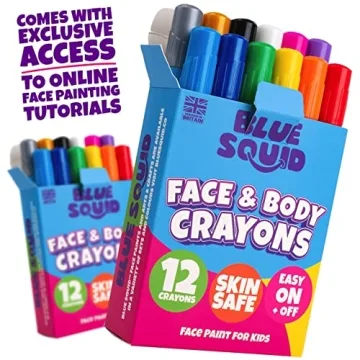 Blue Squid Face Paint Crayons - Vibrant Washable Fun
