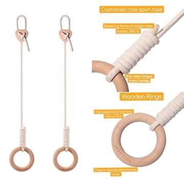 WOBOINNO Kids Gymnastic Rings for Fun & Fitness