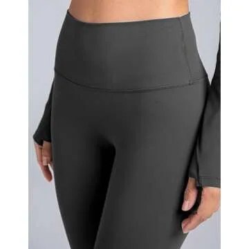 Colorfulkoala Dreamlux No Front Seam Leggings for Women 25" Inseam, High Waisted Buttery Soft 7/8 Yoga Pants (S, Dark Carbon)