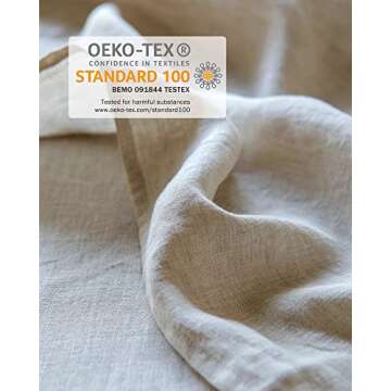 XZ XIFA Linen Duvet Cover Set, 100% Washed French Flax Linen Bedding with Zipper Closure, Cooling & Textured Bed Sets for Hot Sleepers- 1 Duvet Cover and 2 Pillowcases (King Size, Natural Linen)