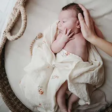 Mushie Organic Cotton Swaddle Blanket for Newborns
