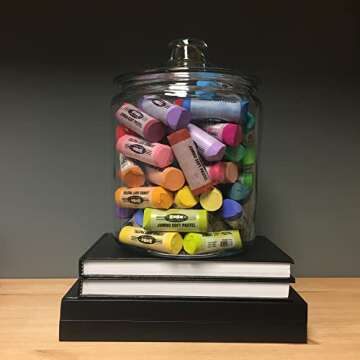 SoHo Urban Artist Jumbo Sidewalk Chalk Pastels, Street Soft for Pavement, Sidewalks, Concrete, or Brick, Oil Pastels with Rich Pigment, Smooth, Durable, 20 Unique Assorted Colors, Pack of 1