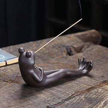 ChangWanna Frog Incense Stick Holder with 45 Sticks