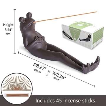 ChangWanna Frog Incense Stick Holder with 45 Sticks