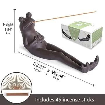 ChangWanna Frog Incense Stick Holder with 45 Sticks