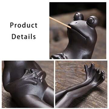 ChangWanna Frog Incense Stick Holder with 45 Sticks