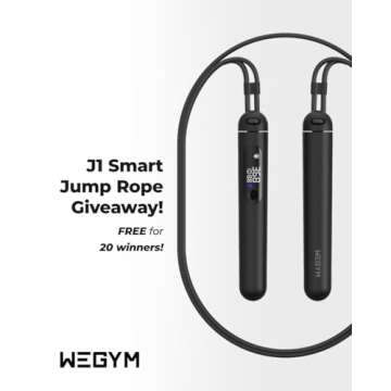 WeGym Smart Jump Rope for Men and Women, Adjustable Jump Rope for Indoor and Outdoor Workout APP Data Analysis LED Display Screen Rechargeable Skipping Rope Fitness Gift for Adults or Kids,Pink