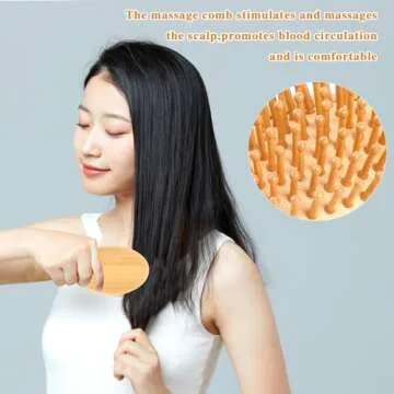Bamboo Massage Comb for Scalp Care and Hair Management