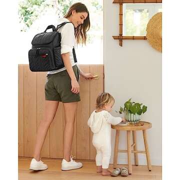 Skip Hop Diaper Bag Backpack: Forma, Multi-Function Baby Travel Bag with Changing Pad & Stroller Att...