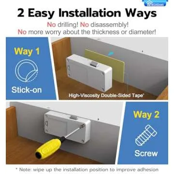 eLinkSmart Smart Cabinet Lock, Hidden No Drill Adhesive Magnetic Baby Proofing Child Proof Drawer Locks, Keyless RFID Bluetooth Cabinet Locks for Adults File Kitchen Cupboard Closet Liquor - White