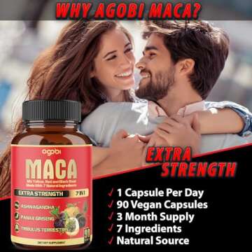 Maca Root Capsules - Supports Natural Health - Energy - Performance & Mood Supplement - Enhanced Blood Flow 3-Month Supply