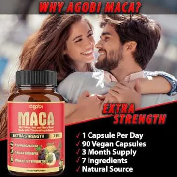 Maca Root Capsules - Supports Natural Health - Energy - Performance & Mood Supplement - Enhanced Blood Flow 3-Month Supply