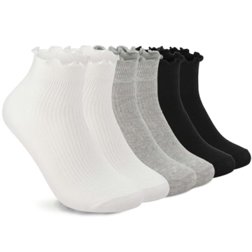 DarkCom Women’s Ruffled Ankle Socks – Stylish & Comfy