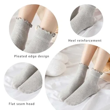 DarkCom Women’s Ruffled Ankle Socks – Stylish & Comfy