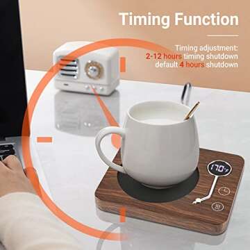 Coffee Mug Warmer, CEROBEAR Mug Warmer for Desk 3 Temperature Control 130℉/150℉/170℉, Cup Warmer with Auto Shut Off for Coffee Milk Tea Beverage