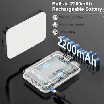 Hagibis LED Camera Light Video Lights Portable Photography Lighting 60 LED 2200mAh Rechargeable Self...