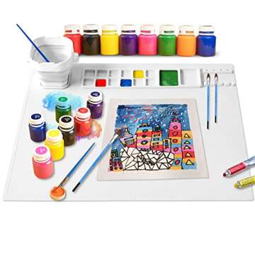 Silicone Craft Mat with Cup, Large Silicone Mat for Crafts, 20"x16" Non Stick Silicone Sheet, Creato...