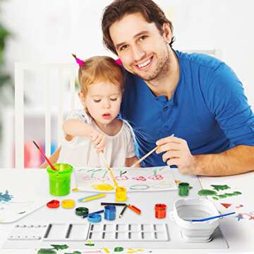 Silicone Craft Mat with Cup, Large Silicone Mat for Crafts, 20"x16" Non Stick Silicone Sheet, Creator Silicone Craft Mat with Silicon Cup for Art, Crafts Painting, Clay and Play Doh (White)