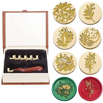 SWANGSA Vintage Wax Seal Stamp Set - 6 Unique Floral Designs for Crafting