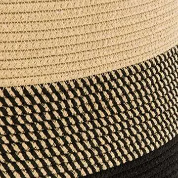 72L Large Woven Rope Laundry Hamper Basket with Handles by YOUDENOVA, 20 x 20 x 13 Round Decorative Blanket Toy Basket for Living room, Black & Jute