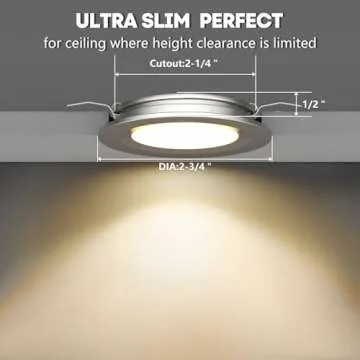 Acegoo RV Recessed Dimmable LED Puck Light 12V