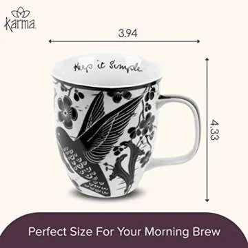 Karma 16 oz Boho Hummingbird Mug for Tea or Coffee