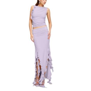 NUFIWI Sexy Y2K Ruffles Two Pieces Skirts Sets for Chic Fashion