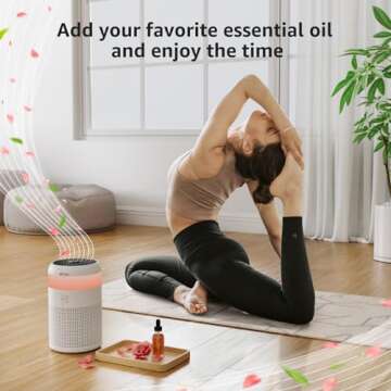 Afloia Air Purifiers for Bedroom Dorm with 7 Colors Light & Fragrance Sponge for Home Office Living Room, Small Desktop Air Purifier for Pet Dander Mold Pollen Odor Smoke Dust