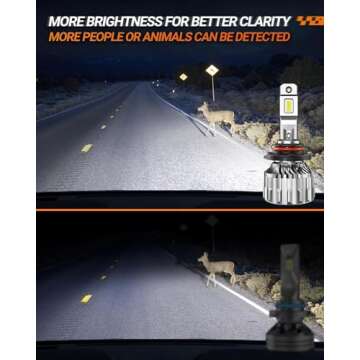 SEALIGHT 9005 Light Bulbs, Super Bright Fog Light Bulbs with Fan, Plug and Play, IP68, Pack of 2